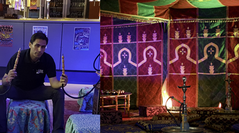 1001 Nacht tent die op locatie in Oosterse setting wordt opgebouwd