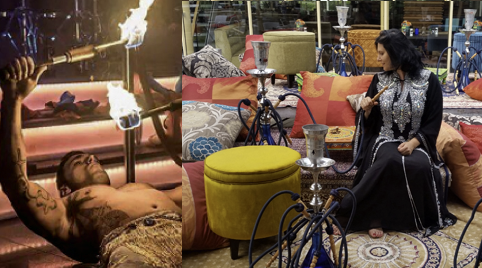Shisha en show met een spijkerbed